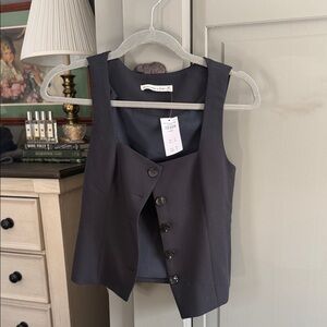 Abercrombie & Fitch black Button-Up Vest